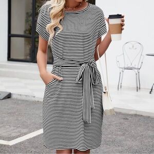 Striped Black and White Dress